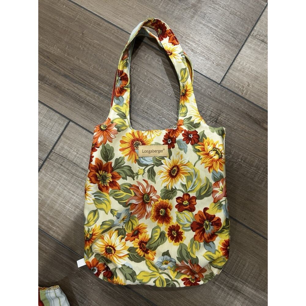 Longaberger Baskets Sunflower Reversible Tote Bag purse New